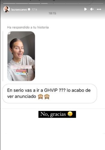 Laura Escanes 'stories' GH VIP 2023