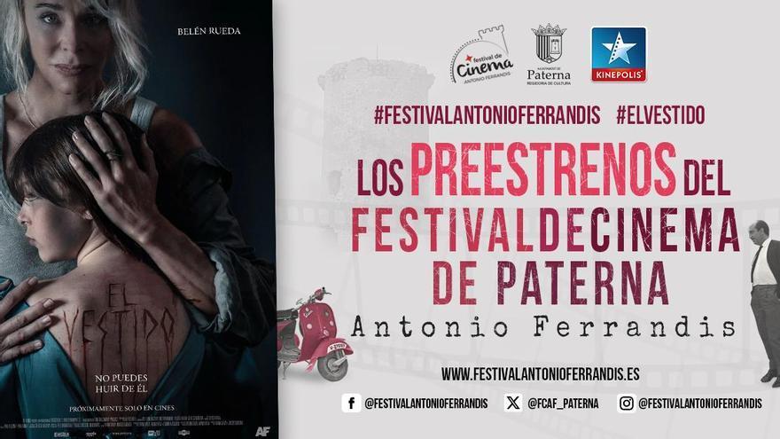 El Festival de Cine de Paterna preestrena "El vestido", cinta de terror con Belén Rueda, Premio Antonio Ferrandis 2025