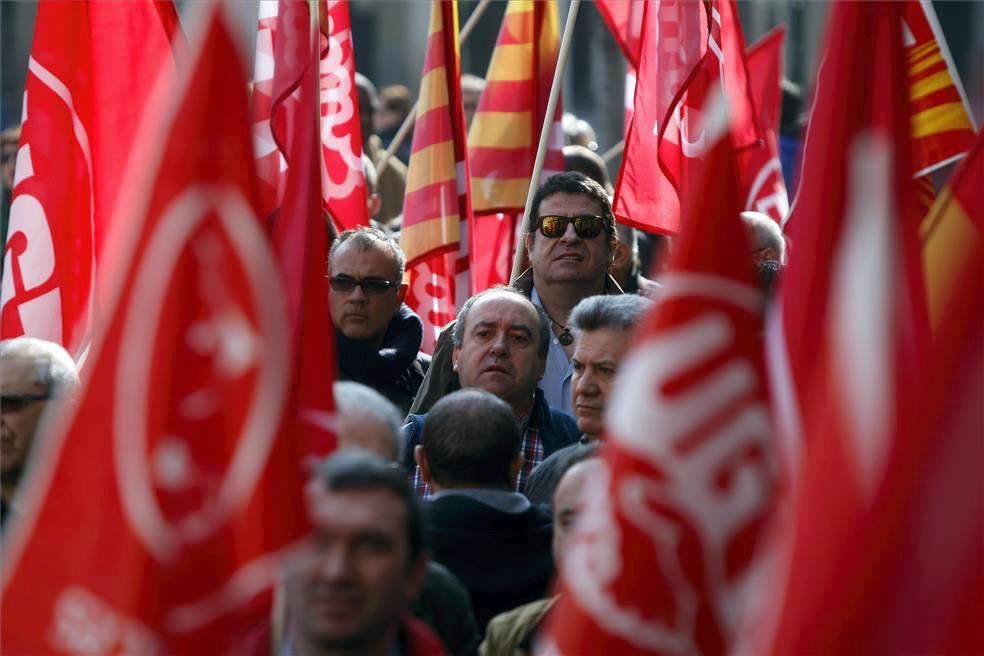 Protesta en Zaragoza contra la caída de los salarios