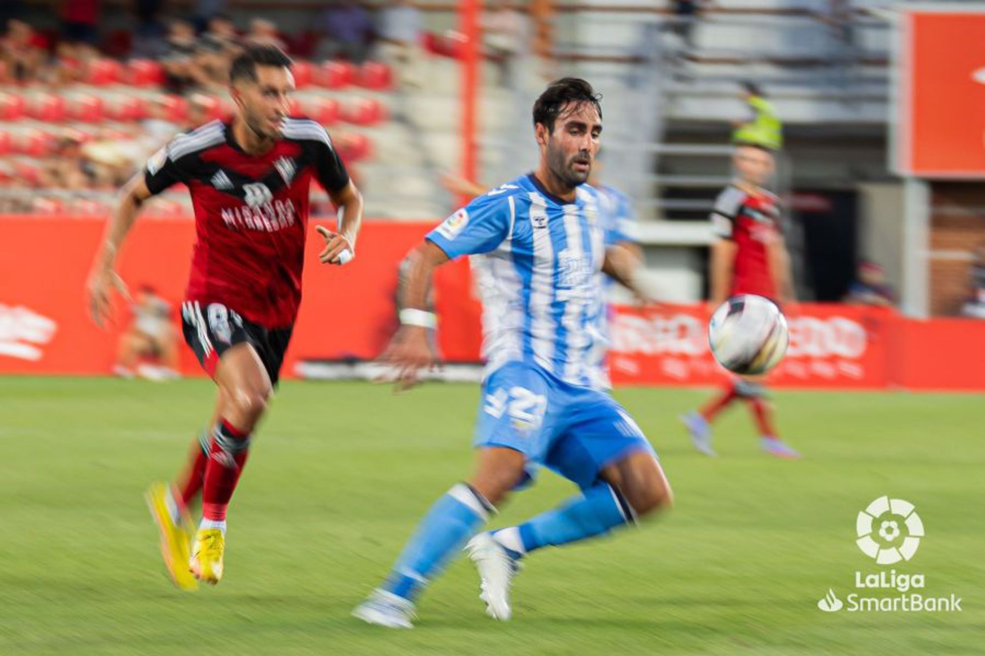 Una imagen del CD Mirandés - Málaga CF de la tercera jornada de la Liga 22/23