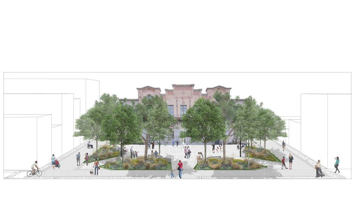 Imatge de com quedarà la futura plaça de la Vila