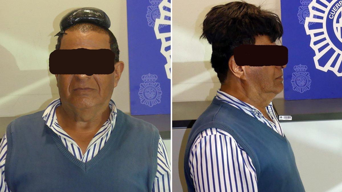 Detenido por ocultar medio kilo de cocaína bajo su peluquín