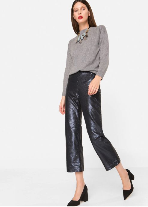 Pantalones culotte de Uterqüe con lentejuelas para Letizia Ortiz