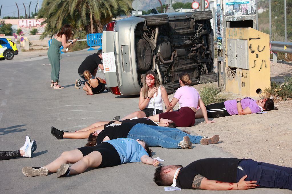 Así ha sido el simulacro de Emergencias con una treintena de víctimas en Murcia