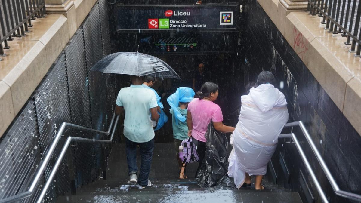 Matinal de lluvia en Barcelona