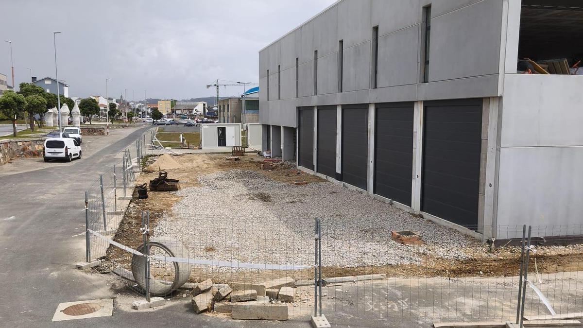Estado actual das obras do Edificio de Deportes Náuticos de Aguiño.
