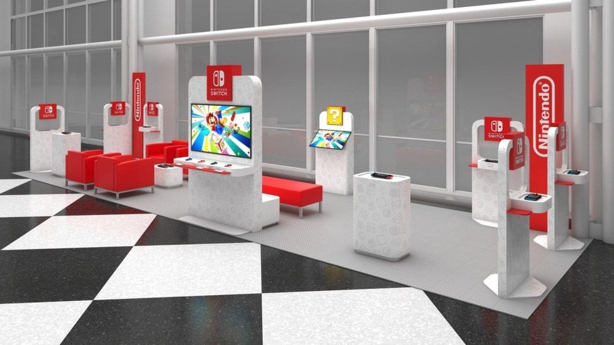 Así serán los puestos de Nintendo para los aeropuertos estadounidenses