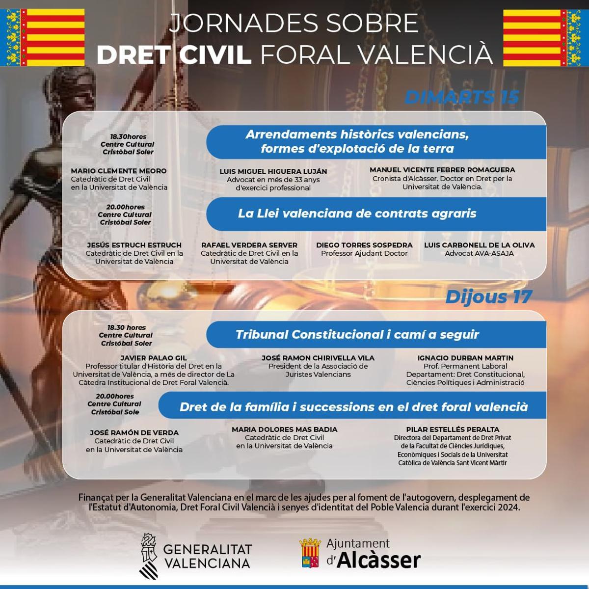 Jornadas sobre derecho civil foral valenciano.