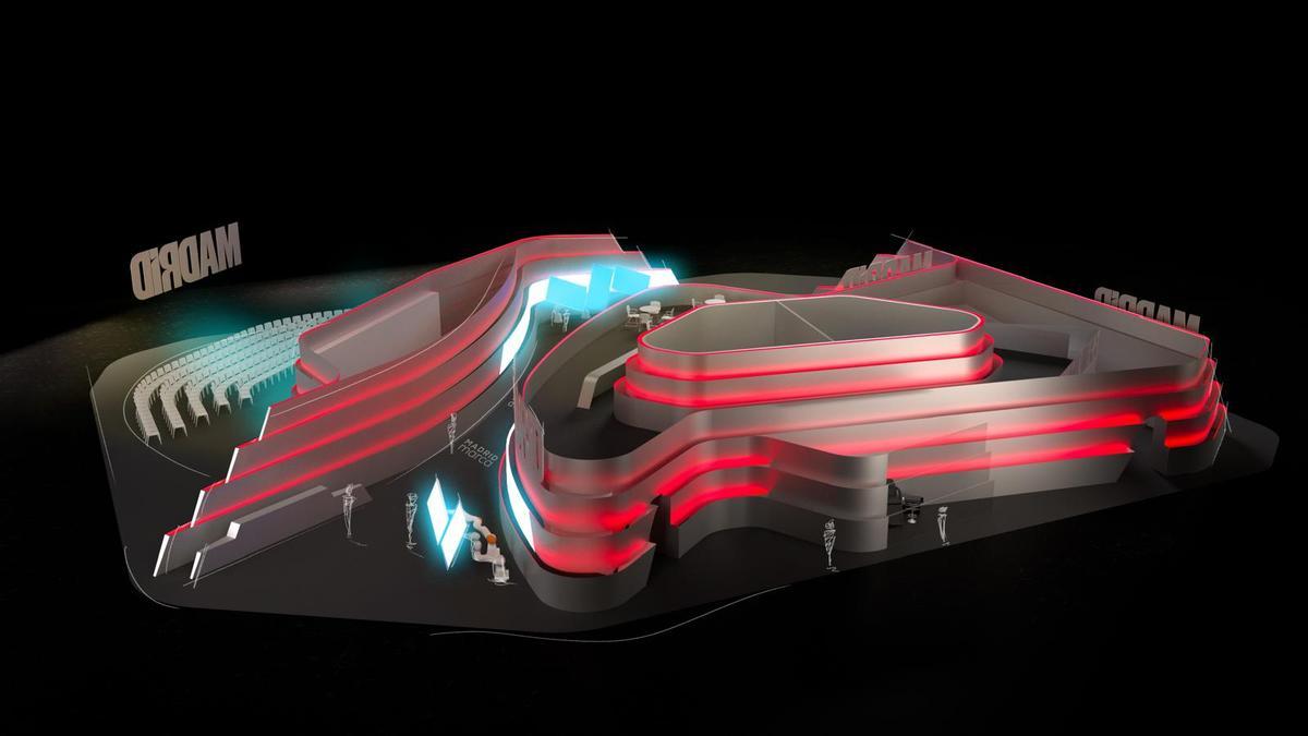 Estand inspirado en el Gran Premio de Fórmula 1 para la Comunidad de Madrid en Fitur 2026.