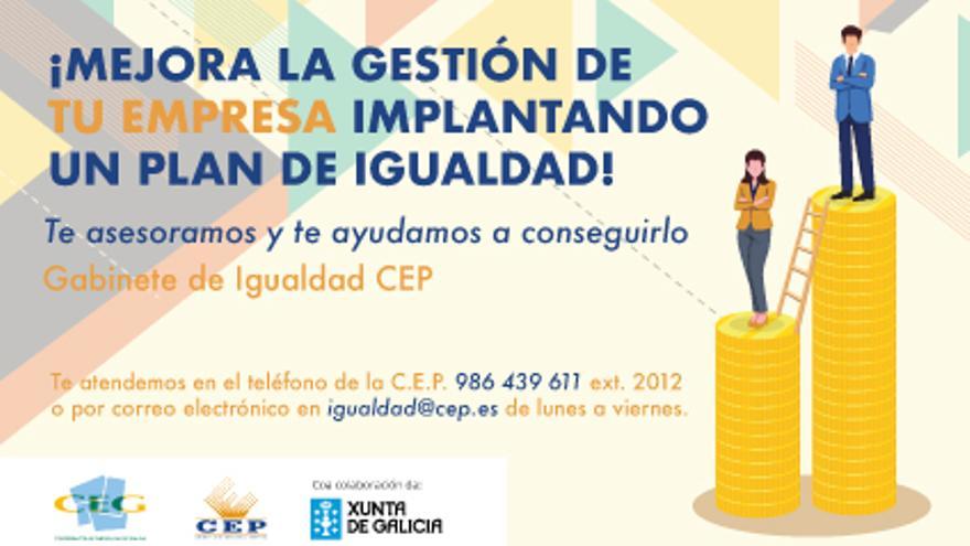 La Confederación de Empresarios de Pontevedra (CEP) ha ofrecido este octubre asesoramiento a través de su   gabinete de igualdad a numerosas pymes de la provincia interesadas en elaborar Planes de Igualdad.