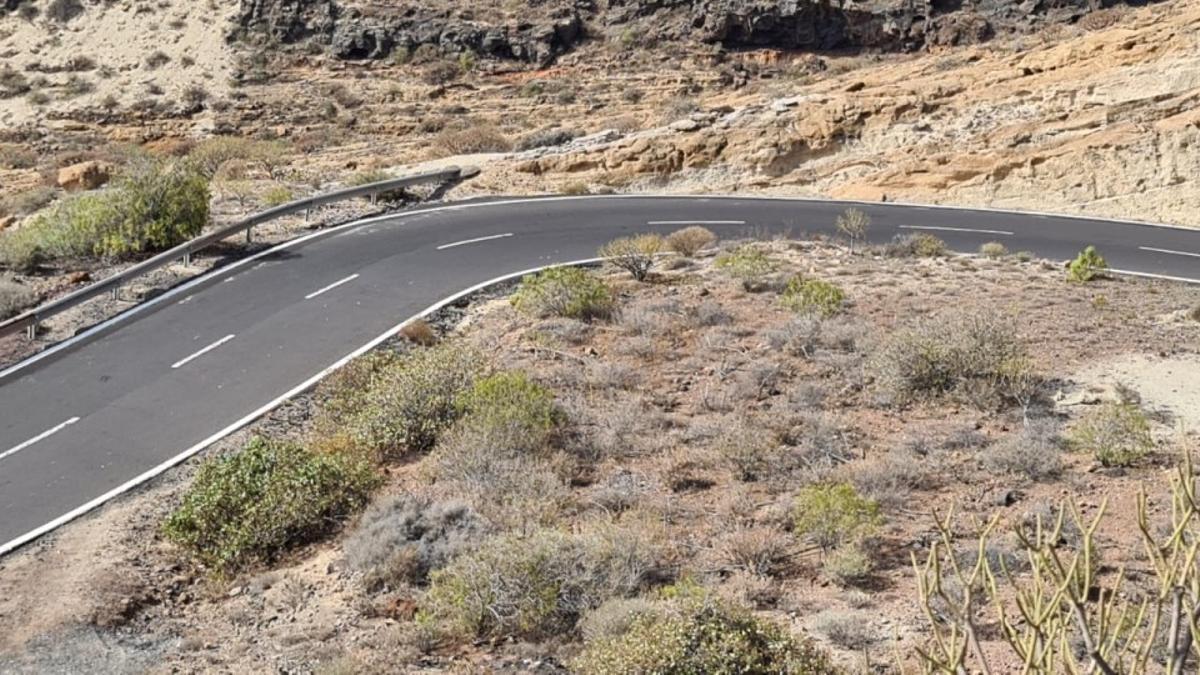 Vista parcial de la carretera de Los Roques a Fasnia.