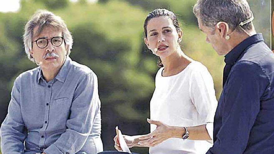 Xavier Pericay, Inés Arrimadas y Toni Cantó, ayer durante el acto de Dalt Murada de Palma.