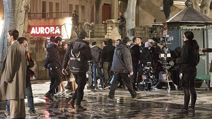 Una escena al Passeig del rodatge d&#039;«Hache», el 13 de febrer. La filmació del març ja es va suspendre