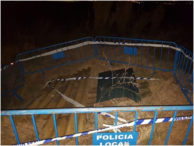 Los pozos precintados en Badajoz por la Policía Local