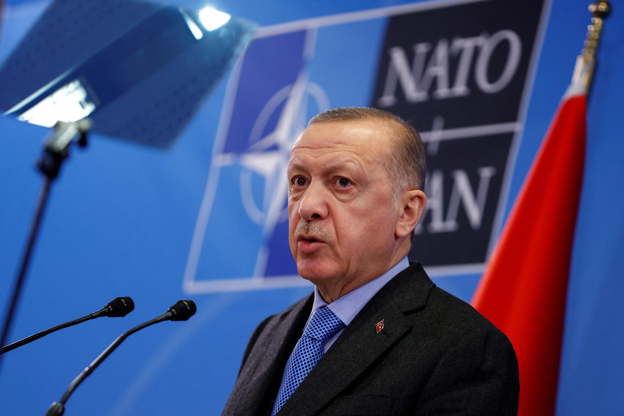 Recep Tayip Erdogan en una RP de la OTAN