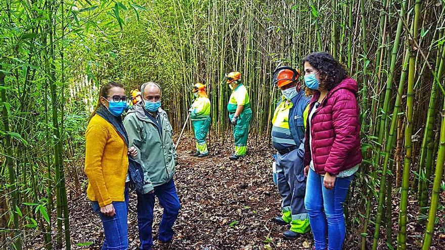 Visita del alcalde al inicio de los trabajos.  | // FDV