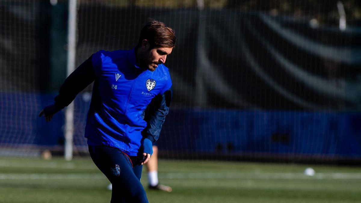 José Campaña, durante el entrenamiento de este lunes.