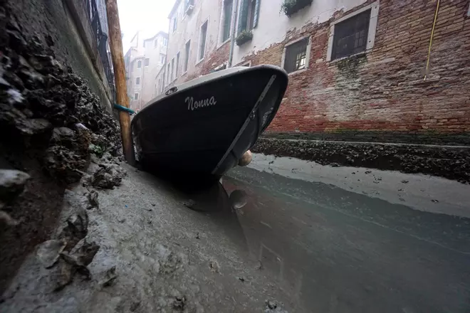 Los canales de Venecia se quedan sin agua
