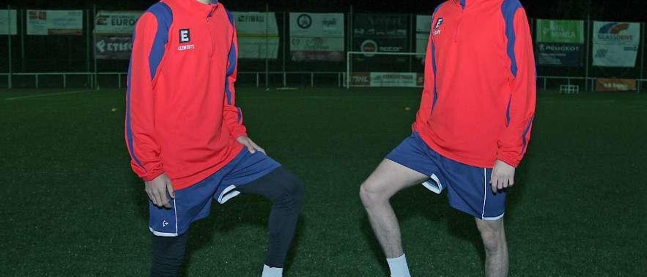 Mateo Varela y Lehsen, ayer, antes del entrenamiento del Estradense. // Bernabé/J. Carlos Asorey