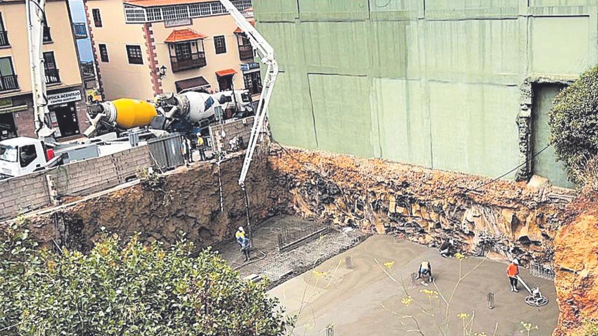 Estado de la obra del aparcamiento de Calle Pérez Díaz.