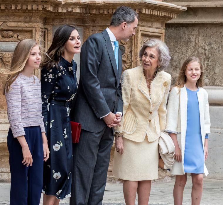 Los Reyes asisten a la misa de Pascua en la Catedral de Mallorca