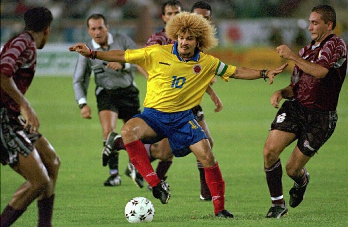 Carlos Valderrama con la selección Colombia (1997)