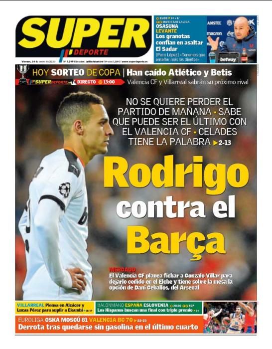 Portada SUPERDEPORTE viernes 24 enero 2020