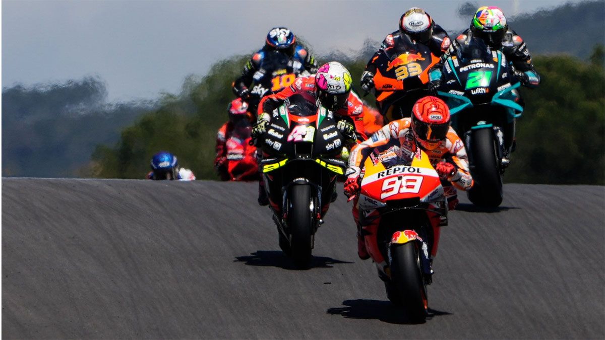 Marc Márquez, durante la carrera en Portimao, la primera en nueve meses para él