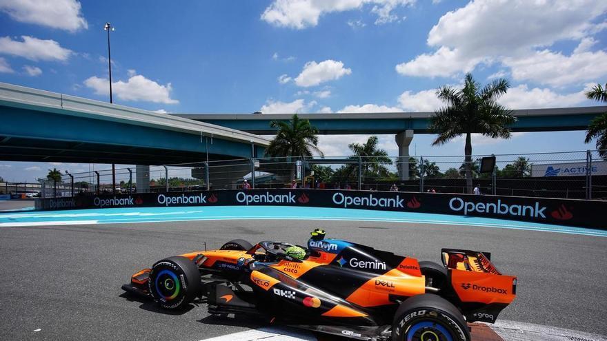 McLaren frena la racha de Mercedes con un doblete en Miami y Alonso evita el rídículo de Aston Martin