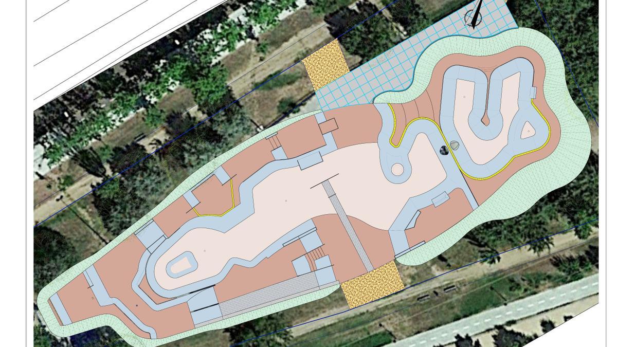 Plano de la futura pista de skate y MBX.