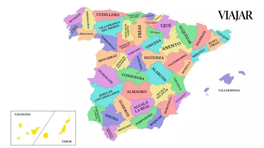 El mapa con el pueblo más bonito de cada provincia de España en 2025