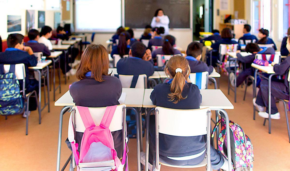 Clase de primaria en un colegio en Andalucía.