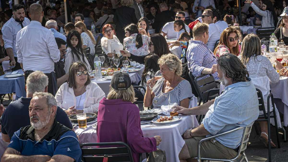 Una terrassa plena de gent a Barcelona, el passat cap de setmana