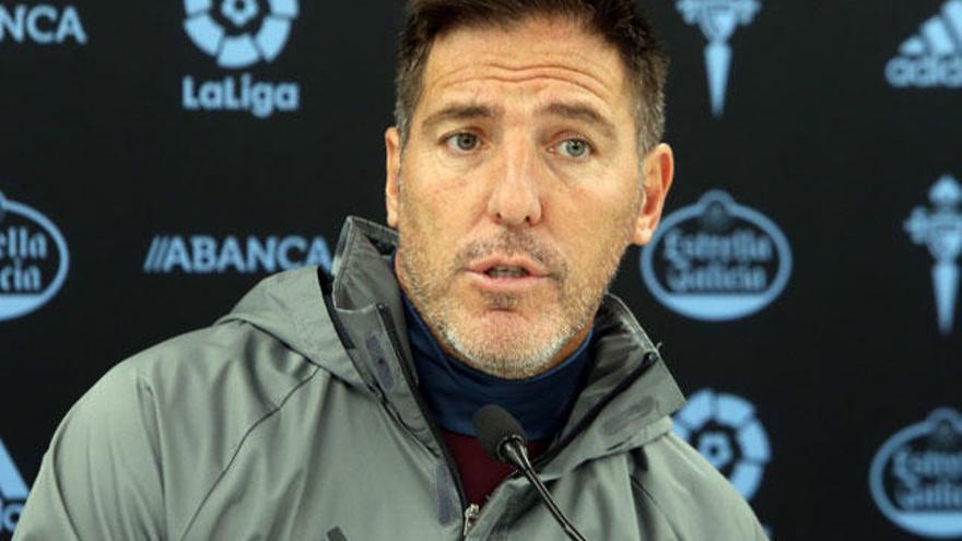 Berizzo, en la rueda de prensa de hoy // MARTA G. BREA