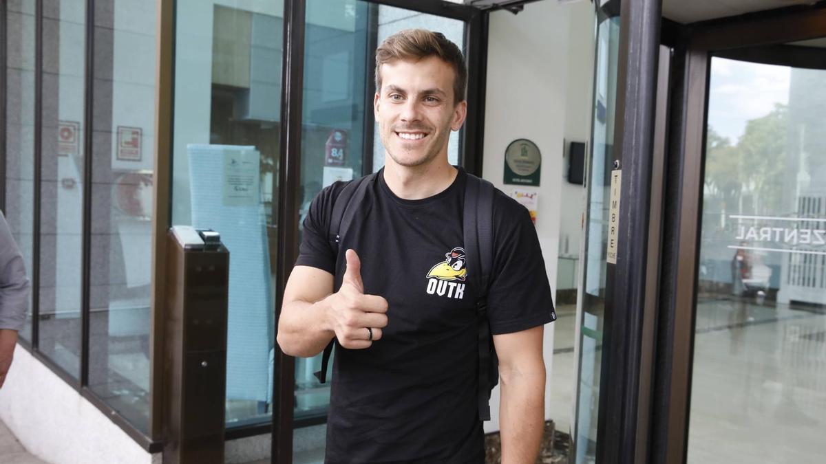Eric Curbelo, el pasado julio, en su presentación como jugador del Sporting.