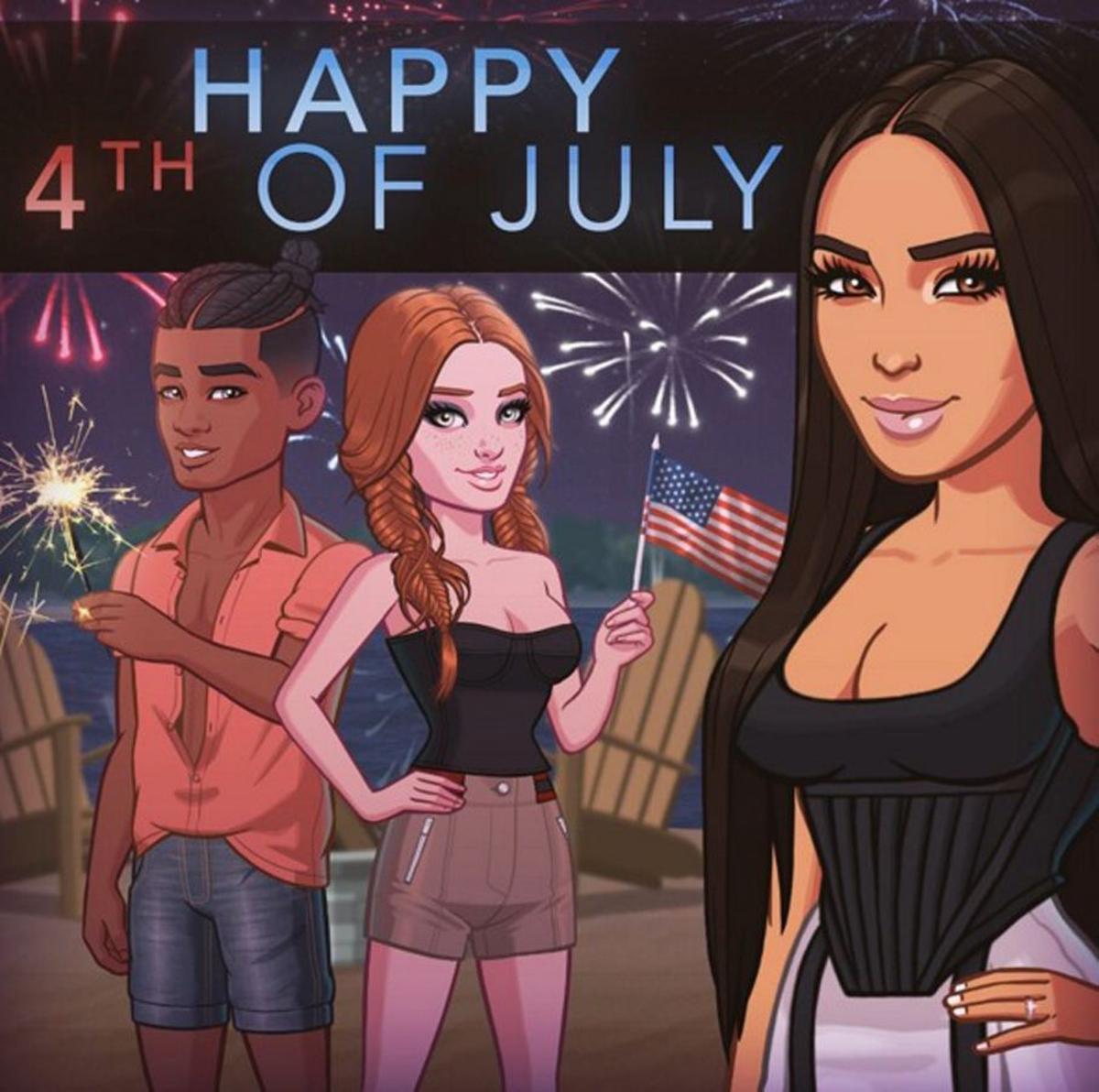 Kim Kardashian aprovecha el 4 de julio para promocionar su página web
