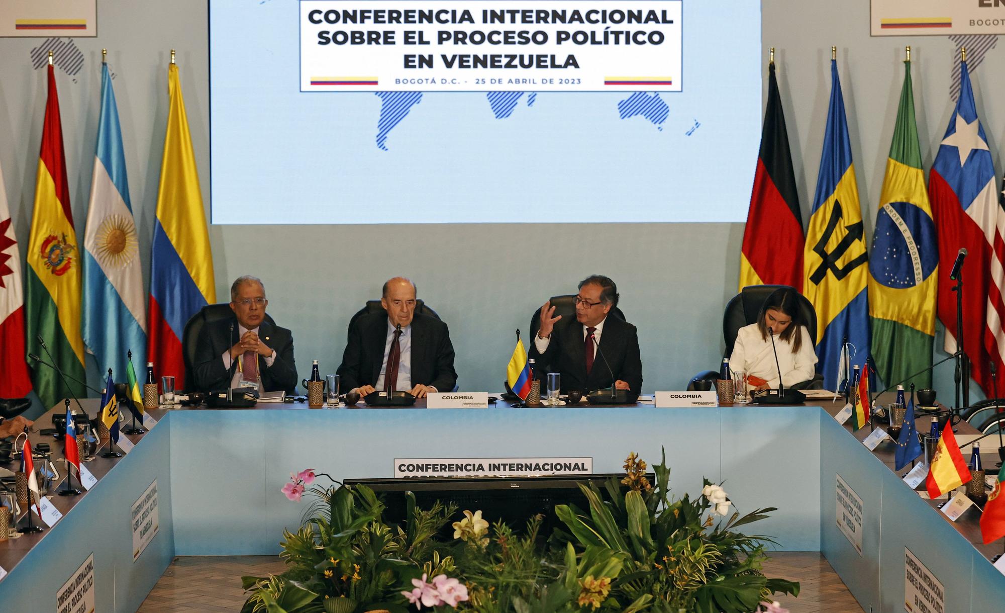 Inauguración de la Conferencia Internacional sobre el Proceso Político en Venezuela, este martes en Bogotá.