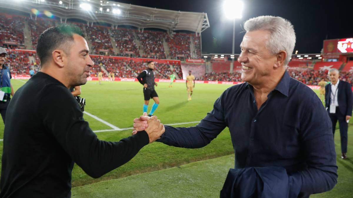 Aguirre y Xavi se saludan en Mallorca en la primera vuelta