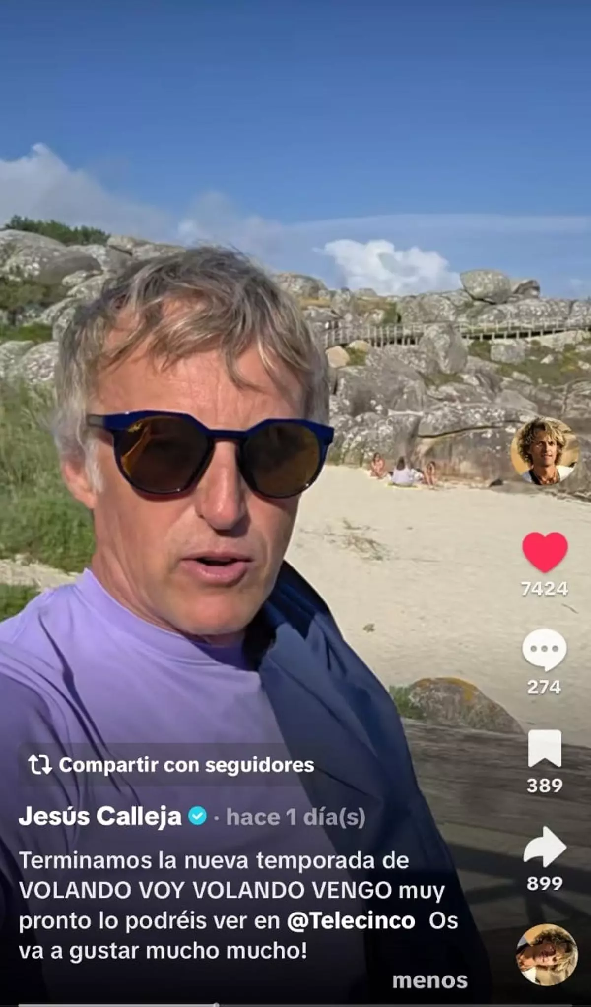 Calleja se despide de Cuatro en Galicia alabando a los gallegos y su gastronomía