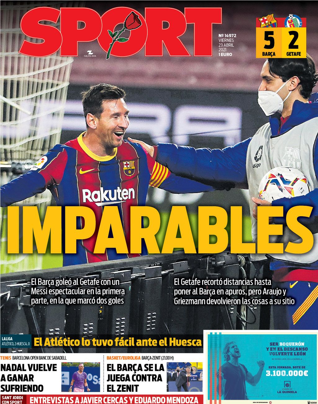 Esta es la portada del SPORT