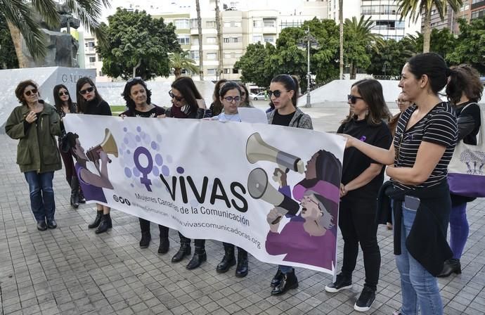 08/03/2019 LAS PALMAS DE GRAN CANARIA.  La Asociación Vivas Comunicadoras, leyeron manifiesto feminista en la Plaza de la Feria. FOTO: J. PÉREZ CURBELO