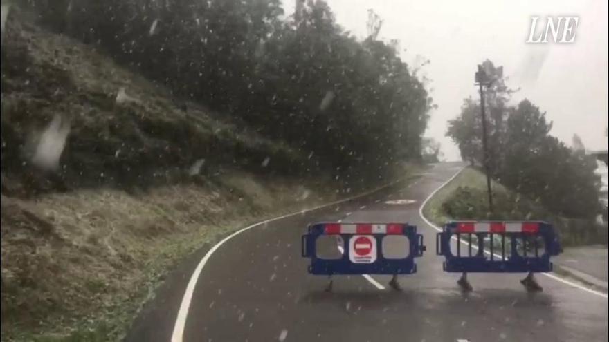 La nieve llega al Monte Naranco, en Oviedo