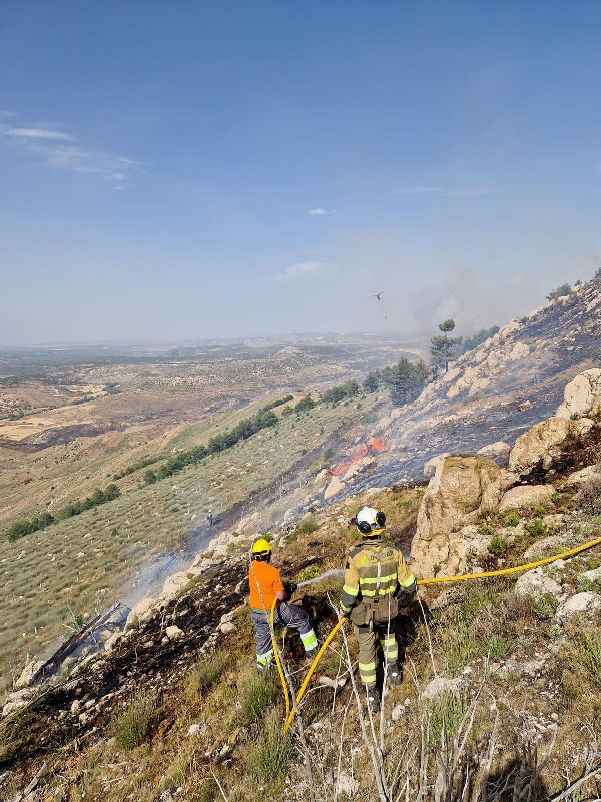 Evolución del incendio en Ejulve.