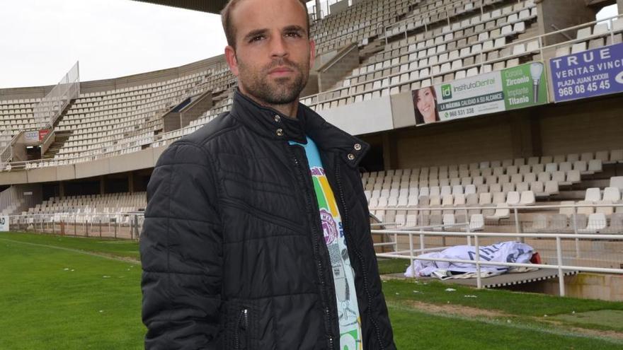 Sergio García, ayer en el estadio Cartagonova durante la entrevista.