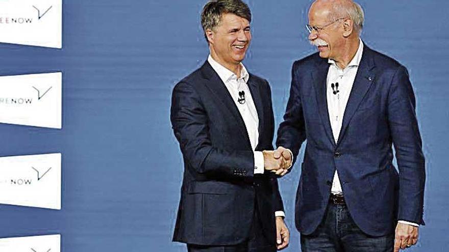 Harald Kruger y Dieter Zetsche,ayer en BerlÃ­n.