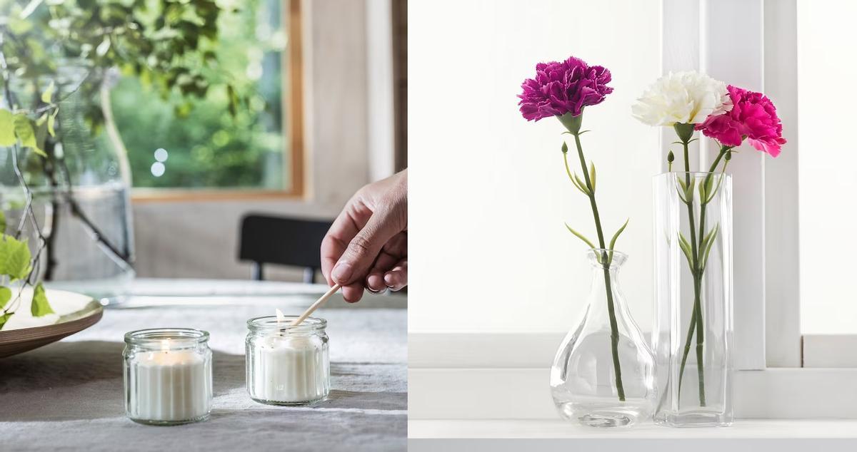Rebajas Ikea: Velas aromáticas y claveles para darle un toque de color a tu casa