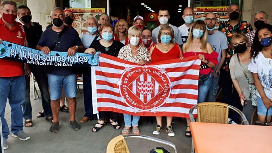 Penyistes del Girona en la trobada d’Aficions a Canàries.