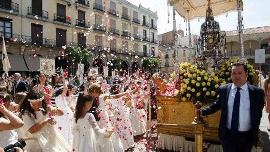 El Carro Triunfante en la Plaza Mayor el pasado Corpus.