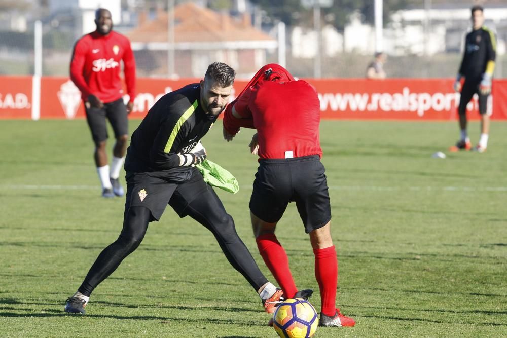 Entrenamiento del Sporting, sábado 10 diciembre