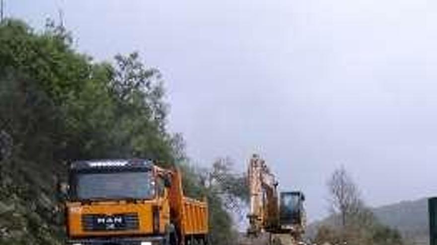 Vista de las obras en el vial.